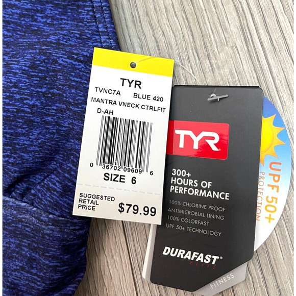 TYR Women Mantra V-Neck ControlFit One Piece Swim Suit - Blue - Size 6 - $80 - Picture 5 of 8